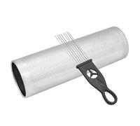 RASTKY Instrumento de Percusión Latina Profesional - Guiro de Metal de Acero Inoxidable con Raspador, Herramienta de Entrenamiento Musical de 12,4" 5,9" Acompañamiento de Banda