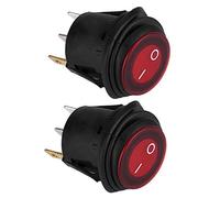 RASTKY Interruptor Basculante LED Redondo para Coche, 20A, 3 Pines, Universal, 2 uds., Interruptor de Encendido y Apagado de Fácil Configuración para Propietarios de Vehículos