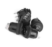 RASTKY Interruptor Basculante ON/OFF/ON de 3 Posiciones/OFF/, Interruptor Redondo Negro para Barco con Cubierta X 5 uds.