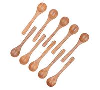 RASTKY Juego de 10 Cucharaditas de Cuchara de Madera, Mini Cuchara de Madera para Condimentos, de Sopa de Condimentos Pequeños para Cocina, de Sopa de Marrón de 5,1x1,2 Pulgadas para Mezclar, Girar