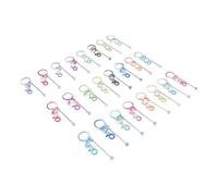 RASTKY Juego de 24 Barras de Llavero con Cuentas Coloridas, 12 Colores, Fácil Personalización, Barras de Llavero con Cuentas en Blanco para Llaves y Bolsos