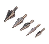 RASTKY Juego De Brocas Escalonadas De 5 uds. De Acero De Alta Velocidad, Duraderas, Más Rápidas y Suaves, Brocas Escalonadas De Titanio para Trabajo en Metal y Madera