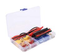 RASTKY Juego de Conectores RC T Plug Macho/Hembra con Cable de Silicona 14AWG y Tubos TermorretráctilesReparación de Batería de Litio RC FPV, Incluye Conectores XT60 y EC3Aplicaciones Versátiles