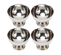RASTKY Juego de Cuencos con Base de Helado de Acero Inoxidable Duraderos para Sundae, Elegantes Cuencos de Postre para el Hogar, 4 Tazas de Pudín Reutilizables para Todos los Postres Deliciosos