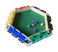 RASTKY Juego de Dados Shut The Box para 6 Jugadores, Tablero Educativo de Madera, Juego de Matemáticas con Dados para Diversión Familiar en Casa, Fiestas y Bares (Multicolor)
