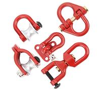 RASTKY Juego de Ganchos de Remolque RC de Metal de, Hebilla de Remolque Decorativa RC Fácil de Instalar para Coche 1/10, Paquete de 5 Hebillas de para Aficionados (Rojo)
