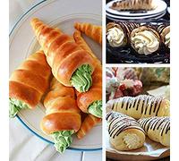 RASTKY Juego de Herramientas de Postre de Acero Inoxidable Antioxidante para Conos de Chocolate Ideal para Panaderos Caseros 12 Piezas Molde para Croissants en Espiral de Cono para Hornear (SILVER)