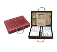 RASTKY Juego de Mahjong Chino Portátil, Juego de Mahjong de Fibra de 144 Azulejos, Práctico Estuche de Transporte para Adultos, EVA, Seda de Leche, Negro, S/M/L/XL/XXL