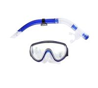 RASTKY Juego de Máscara de Buceo de Vidrio Templado de PVC para Adultos con Boquilla de Silicona para Nadar y Hacer Snorkel, Juego de 2 Piezas para Adultos (Blue)