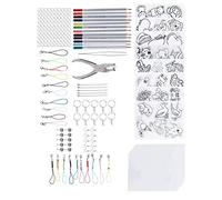 RASTKY Juego de Sábanas Termorretráctiles, Kit Creativo de Plástico Retráctil con Lápices de Colores para Llaveros, Joyería, Regalos, Artes Educativas y Manualidades para Niños