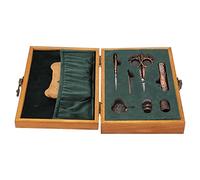 RASTKY Juego de Tijeras de Costura Antiguas, Kit de Tijeras de Acero Inoxidable Retro Brillante para Coser Bordado, Cómodo, Gran Regalo para Entusiastas de la Costura (Bronce)