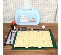 RASTKY Juego de Tinta para Pluma de Caligrafía China, Paño de Escritura con Agua para Practicar, Soporte de Papel de Fieltro, Soporte para Bolígrafo de Porcelana Azul