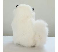 RASTKY Juguete de Peluche de Gato con Simulación de Pelo de Oveja Real con Sonido de Maullido para Jugar y Siesta, Ideal para Niños (Yellow)