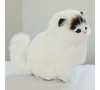 RASTKY Juguete de Peluche de Gato con Simulación de Pelo de Oveja Real con Sonido de Maullido para Jugar y Siesta, Ideal para Niños (Espinilla)