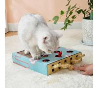 RASTKY Juguete Rompecabezas para Gatos 3 en 1, Ahorra Espacio, Juega con un Topo para Exploración de Gatos, Diseño de Malla de Panal (5 Agujeros)