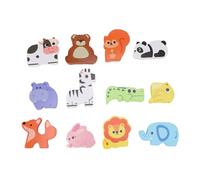 RASTKY Juguetes Apilables de Clasificación a Juego Multitemáticos de Madera de Caucho, Ideales para la Interacción Entre e Hijos, Aprendizaje Educativo Temprano (Animales)