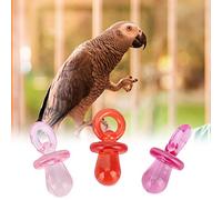 RASTKY Juguetes para Masticar de Plástico, Suministros de 50 Uds., Juego de Accesorios de Juguete para Morder Pezones de Plástico, para Pájaros Pequeños a Medianos