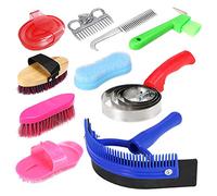 RASTKY Kit de Aseo para Caballos 10 en 1, Peine Ligero para Melena y Cola, Raspador de Sudor, Selección de Pezuñas con Cepillo para un Aseo Cómodo, Adecuado para Amantes de los Caballos, Envío de