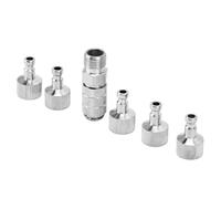 RASTKY Kit de Conector de Aerógrafo de Acero Inoxidable, Accesorios de Desconexión de Liberación Rápida Exquisitos para Aerógrafo Master Pointzero Iwata Hansa Sparmax Grex, Juego de Adaptadores