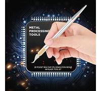 RASTKY Kit de Herramientas de Cuchilla de Aire Fino para Reparación de Demolición de CPU con Chip BGA para Mantenimiento Móvil, 27 Cuchillas y 1, Removedor de CPU de Acero de Aleación de Alta