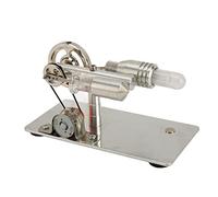 RASTKY Kit de Modelo de Motor de Motor Stirling, Operación Estable Antideslizante, Juguete Educativo para Proyectos de Ciencia para Niños, Regalos, Acero Inoxidable, Vidrio, Dorado