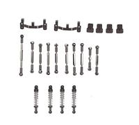 RASTKY Kit de Repuesto de Coche Teledirigido, Juego de Amortiguadores de Aleación de Aluminio WPL C24 C14 C14K C24K, Kit de Varilla de Tracción para Coche Teledirigido con 51 Tornillos (Color Ti)