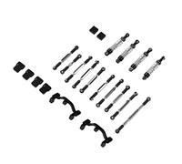 RASTKY Kit de Repuesto de Coche Teledirigido, Juego de Amortiguadores de Aleación de Aluminio WPL C24 C14 C14K C24K, Kit de Varilla de Tracción para Coche Teledirigido con 51 Tornillos (Black)
