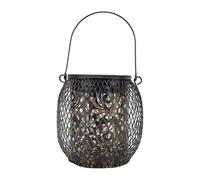 RASTKY Linterna de Hierro Duradero IP65 a Prueba de Agua, Luz Solar Hueca para Decoración de Patio Al Aire Libre, Linterna Colgante de Luz Cálida de Metal para Jardín, Patio, Porche