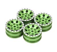 RASTKY Llantas de Coche RC, Aleación de Aluminio de Alto Rendimiento, Cubo de Rueda de 8 Orificios Redondos para Coche de Escalada Axial SCX24, 4 Uds. (Green)