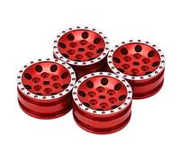 RASTKY Llantas de Coche RC, Aleación de Aluminio de Alto Rendimiento, Cubo de Rueda de 8 Orificios Redondos para Coche de Escalada Axial SCX24, 4 Uds. (Rojo)