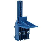 RASTKY Localizador de Perforación de Orificios Rectos para Carpintería de Plástico ABS, Guía de Perforación para Empalmes de Madera de Precisión, Herramienta Manual Compacta y Portátil (BLUE)