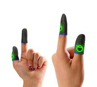 RASTKY Mando Luminoso para Juegos Móviles, Fundas para los Dedos, Sensibilidad Táctil sin Costuras, Cunas para Ganar Juegos en Cualquier Momento y Lugar, 2 uds. (Borde Azul Luminoso)