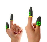 RASTKY Mando Luminoso para Juegos Móviles, Fundas para los Dedos, Sensibilidad Táctil sin Costuras, Cunas para Ganar Juegos en Cualquier Momento y Lugar, 2 uds. (Borde Amarillo Luminoso)