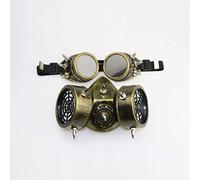 RASTKY Máscara de la Muerte del Guerrero Esqueleto Mascarada Cosplay Prop Steampunk Máscara de Gas Gafas Diseño único Tamaño Ajustable para Halloween Fiesta Punk Resina Adulto (Dorado) (Dorado)