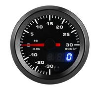 RASTKY Medidor de Impulso Turbo LED Universal de 7 Colores para Automóviles, Puntero de Pantalla Digital de 2 Pulgadas, Adecuado para la Instalación del Sensor de Impulso