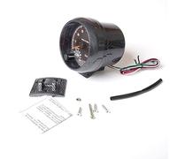 RASTKY Medidor de Tacómetro de Fibra de Carbono 3,75 '' de Luz LED Universal Inter 0-8000 RPM Accesorios para Automóviles para Motores de 4 6 8 Cilindros con Alta Precisión y Fácil (BLACK)
