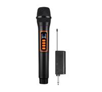 RASTKY Micrófono de Mano Inalámbrico Recargable con Receptor para Cine en Casa, Canto de Karaoke, de Sonido 2,4G para Eventos Escénicos, Interfaz de 6,35 Mm, Material Plástico (1 por 1)