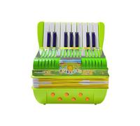 RASTKY Mini Acordeón Instrumento de Botón Ecológico ABS de 17 Teclas y 6 Bajos con Correa Duradera Sonido Agradable para Práctica en Solitario Verde/Rosa 7,8 X 3,9 X 8,7 Pulgadas (GREEN)
