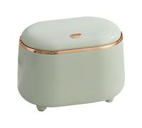 RASTKY Mini Bote de Basura Ovalado con Tapa, Exquisito Cubo de Basura de Escritorio para Sala de Estar, Oficina, Papelería, Plástico (verde claro)