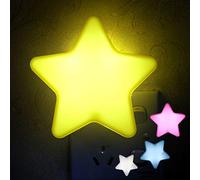 RASTKY Mini Luz Nocturna LED con Forma de Estrella, Luz Nocturna con Control de Sensor LED de Ahorro de Energía para Baño, Oficina, 80 * 80 * 32 Mm, Cuentas de Lámpara SMD 4, Fuente de (B) (PINK)