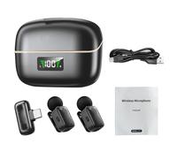 RASTKY Mini Micrófono Inalámbrico con Clamp/Holder Reducción de Ruido Avanzada por IA Micrófono de Solapa con de Voz para Entrevistas, Calidad de Sonido de Estudio, Duración de Batería de 20 Horas,