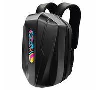 RASTKY Mochila LED para Montar en Motocicleta con Pantalla Dinámica, Bolsa Informal Impermeable para Casco para Actividades Al Aire, Bolsa de Animación DIY Moldeada en ABS para Hombres y Mujeres