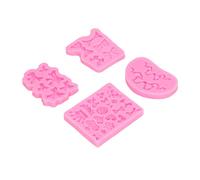 RASTKY Moldes de Silicona de Grado Alimenticio Duraderos Estilo de Bowknot para Pastel, Pan, Chocolate, Moldes de Fondant Antiadherentes para Horno, Refrigerador, Microondas, Rosa, 4 Piezas