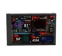 RASTKY Monitor de Temperatura Informática de 3.5in con Puertos USB Duales, Muestra de Monitoreo de Datos de GPU de CPU, Editor de Temas Visuales, Enchufe y