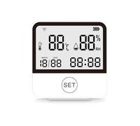 RASTKY Monitor Inteligente de Temperatura y Humedad WiFi para Control del Clima Interior en Tiempo Real con Alarma para Uso en el Hogar y la Oficina