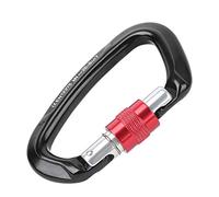 RASTKY Mosquetón de Aleación de Aluminio de para Escalada en Roca, Diseño de Bloqueo Automático para Seguridad, Fuerza de Tracción de 2500 Kg, Negro/Gris, 1 Paquete para Escaladores (Black)