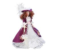 RASTKY Muñeca de Cerámica con Falda Morada Oscura en Miniatura de Estilo Victoriano con Extremidades Articuladas, Materiales de Primera Calidad para Casa de Muñecas 1/12, Ideal para Coleccionistas
