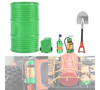 RASTKY Pala de Tambor de Aceite de Metal, Juego de Botellas de Nitrógeno, Accesorio de Coche RC de Alta Simulación para Trepador de Control Remoto 1/10 Apto para SCX10 D90 (GREEN)