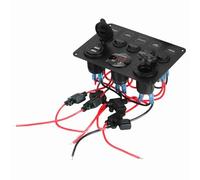 RASTKY Panel de Interruptor Basculante LED Universal de 5 Bandas con Protección contra Sobrecalentamiento Panel de Palanca de Automóvil para RV Barco Camión 12-24 V Aleación de Aluminio Rojo Verde