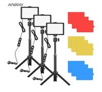 RASTKY Paquete de Kit de Luz LED para Vídeo con Luces Regulables de 5600K, Alimentación USB, 12 Colores y Trípodes para Transmisión en Vivo, Videoconferencia, Fotografía